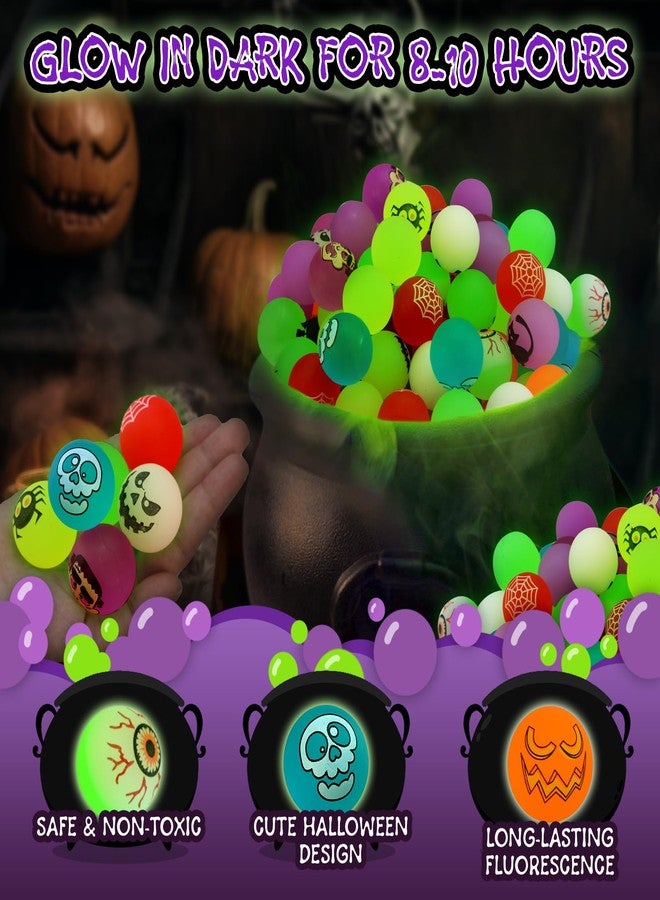 ZIRSENG 100 Piece Halloween Glow in The Dark Bouncing Balls, 10 H alloween Theme Designs for Halloween Party Favor Supplies, School Classroom Game Rewards, Trick or Treating Goodie Bags, Halloween Miniatures - Image 5